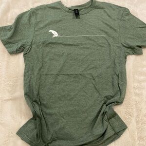 Gildan Custom Green T-Shirt with White Graphic. New. Never Worn.